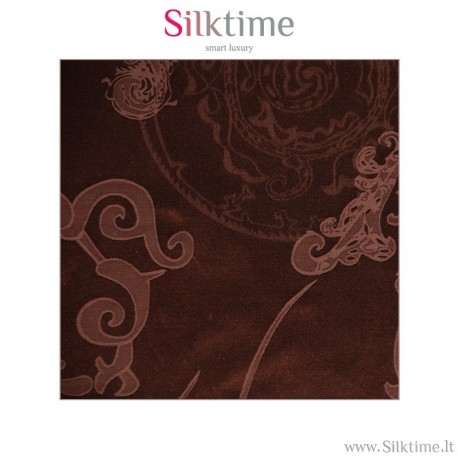 Fabric, silk-cotton jacquard, brown