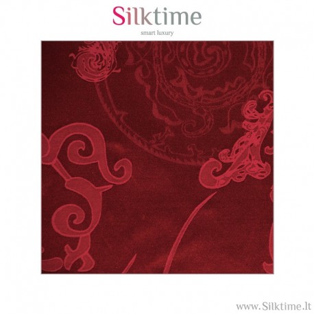 Fabric, silk-cotton jacquard, bordo