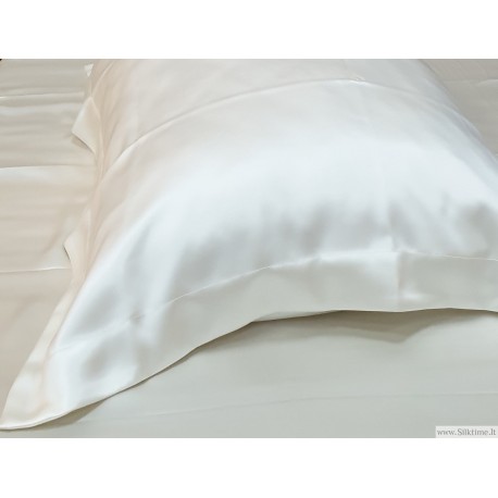 Natural silk pillow cases PURE WHITE