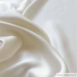 Ткань, шелковый шармез, белый, 22 mm