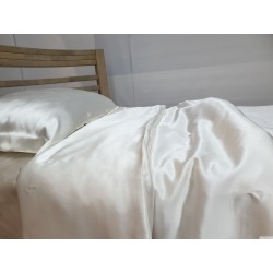 Комплект постельного белья из натурального шелка, белый
