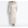 Long silk robe with lace Camille