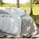 White softened linen bedding set