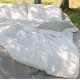 White softened linen bedding set