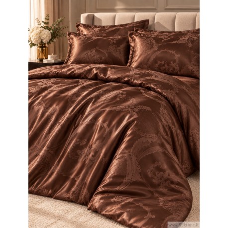 Silk bedding set „Silk Nouveau Chocolate“