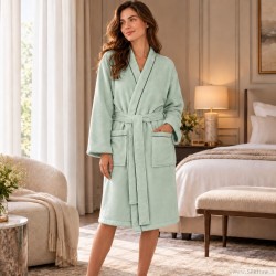 Fleece silk bathrobes