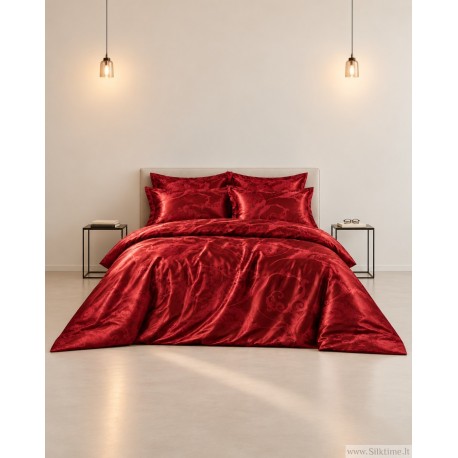 Silk bedding set „Silk Nouveau Burgundy“